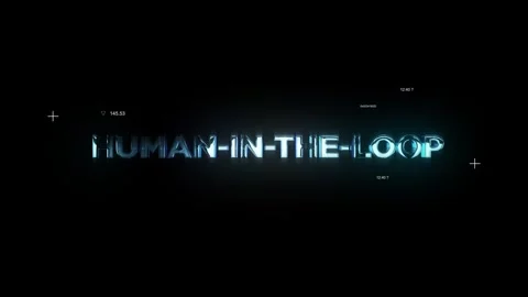 Human-in-the-Loop Word Hi-Tech Titles Stock Footage 342464498