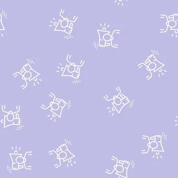 Human loudspeaker line seamless pattern Stock-Illustration