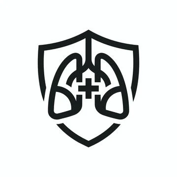 Human lung protection shield symbol medical concept with protection, respir.. Stock Illustration