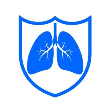 Human lung in shield. icon design. Health care concept. Vector illustration Stock Illustration