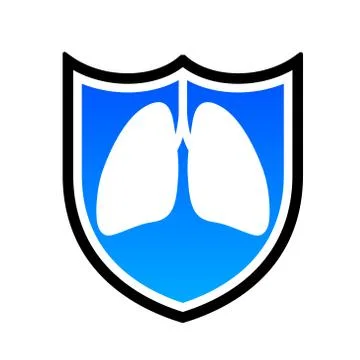 Human lung in shield. icon design. Health care concept. Stock Illustration