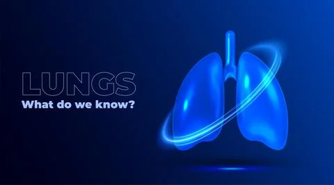 Human lungs anatomy. 3d model of human lung. Health and care respiratory system Illustrazione stock