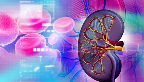Human lungs with blood cell Stock Illustration