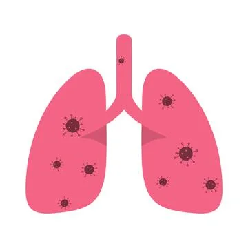 Human lungs with corona virus Stock Illustration