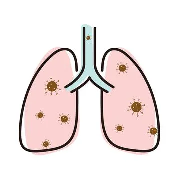 Human lungs with corona virus Stock Illustration