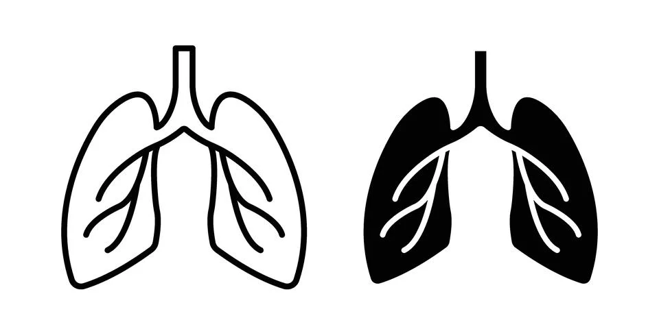 Human lungs icon design. Simple Vector illustrations.. Stock Illustration