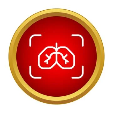 Human lungs icon getting scanned for health check Stock Illustration