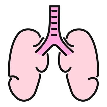 Human lungs icon representing respiration and health Stock Illustration