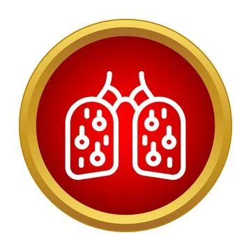 Human lungs icon representing respiratory health and disease 스톡 일러스트