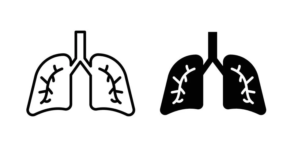 Human lungs icon set, collection of vector icons Stock Illustration