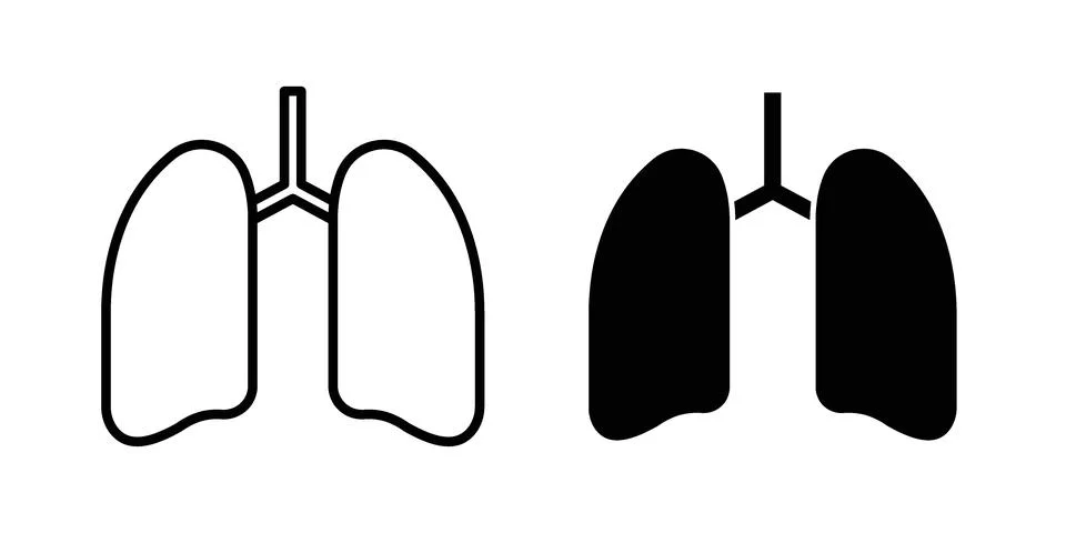 Human lungs icon set. Vector EPS 10 Stock Illustration