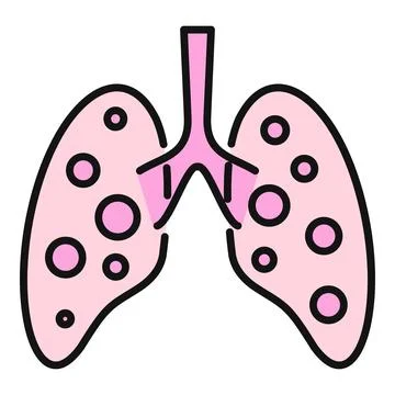 Human lungs icon symbolizing respiratory health and illness 스톡 일러스트