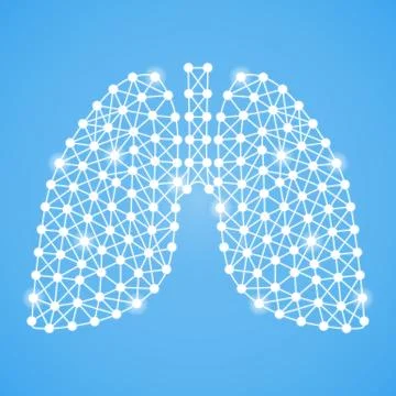 Human Lungs Isolated On A Blue Background. Vector Illustration. Stock Illustration