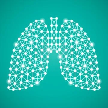 Human Lungs Isolated On A Green Background. Vector Illustration. Stock Illustration
