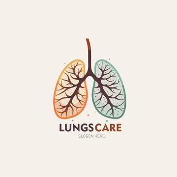 Human lungs logo designs template. Lungs care, respiratory system designs. Stock Illustration