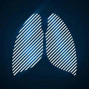 Human lungs logo. Silhouette of glowing lines. Vector illustration Stock Illustration