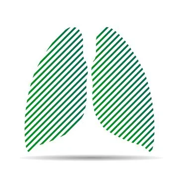Human lungs logo. Silhouette of lines on white background. Vector illustratio Stock Illustration