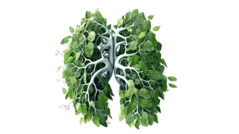 Human lungs made from leaves. Clean air without pollution concept. Ai gener.. Stock Footage 238004340
