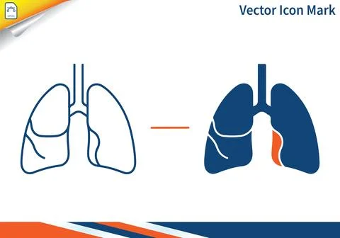 Human lungs organ vector icon in line and filled style design. Illustrazione stock