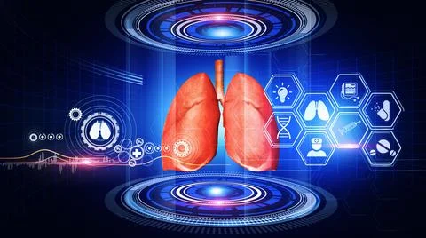 Human lungs System Virtual Reality Illustrazione stock
