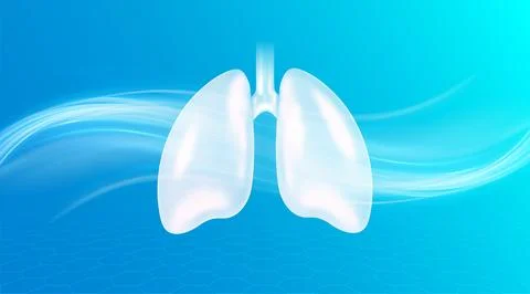Human lungs in waves of clean fresh air. Healthcare medical concept. 스톡 일러스트