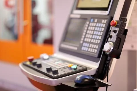 Human machine interface or HMI for a CNC machine Stock Photos