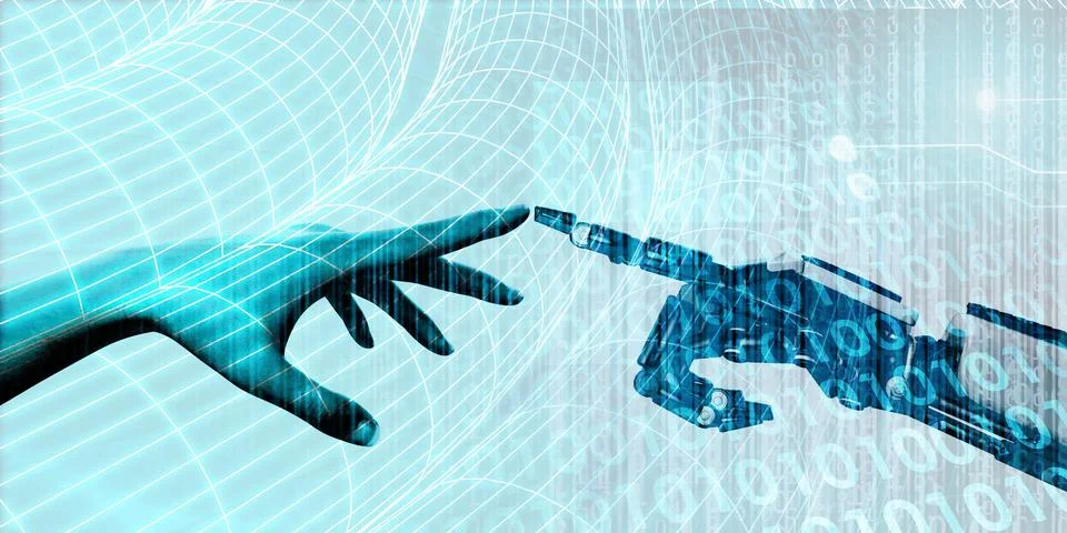 Human Machine Interface Technology Connection Innovation Concept 스톡 일러스트