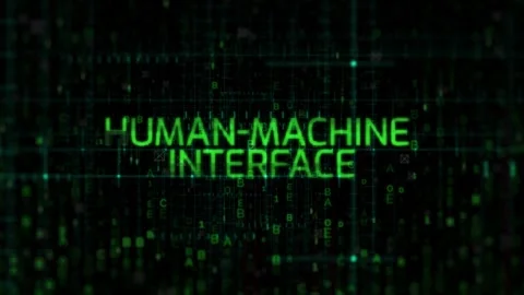 Human-Machine Interface Text Animation on Digital Background Stock Footage 342464536