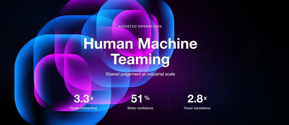 Human machine teaming key figures slide Stock-Illustration