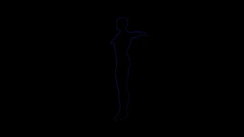Human Male Body. Rotate Motion. Black Background 4k footage. 3D Rendering. Stock Footage 105132753