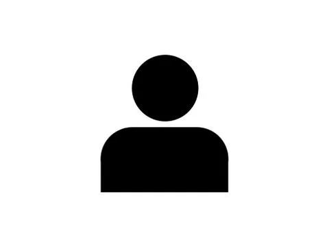 Human man icon simple illustration. Black pictogram isolated on white backgro Illustrazione stock