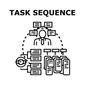 Human managing workflow and task sequence process Stock Illustration