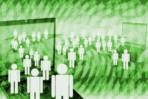 Human marketing network. Stock Illustration