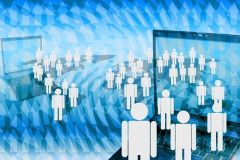 Human marketing network. Stock Illustration