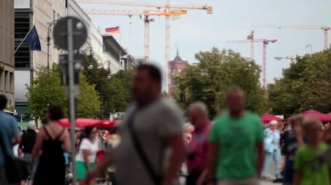 Human masses in berlin Stock Footage 40854129