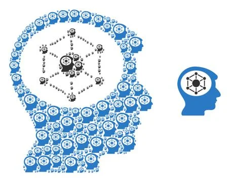 Human Memory Mosaic of Self Icons Stock Illustration