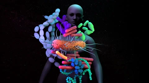 The human Microbiome, genetic material of all the microbes that live on Stock Footage 141017269