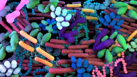 The human Microbiome, genetic material of all the microbes that live on Stock Illustration