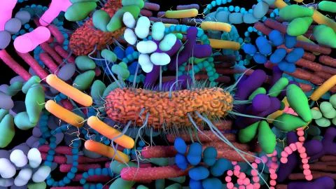 The human Microbiome, genetic material of all the microbes that live on Иллюстрация