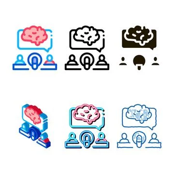 Human microphone brain icon outline range Stock Illustration