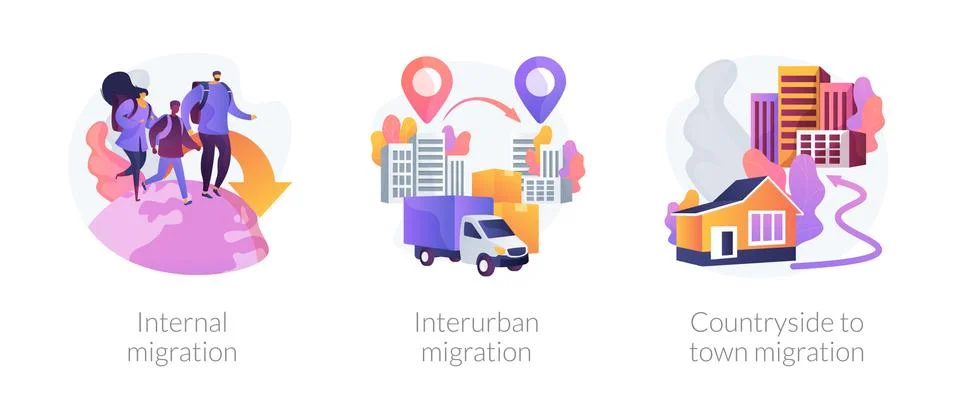 Human migration abstract concept vector illustrations. Stock Illustration