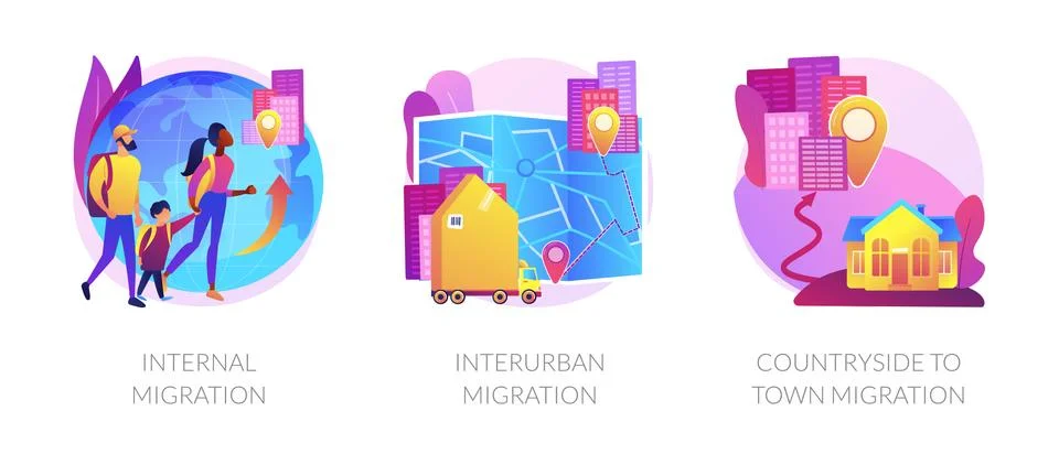 Human migration abstract concept vector illustrations. Stock Illustration