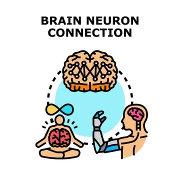 Human mind connection with artificial intelligence technology イラスト素材