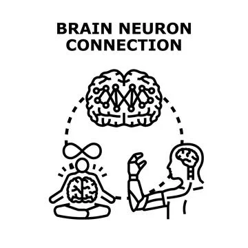 Human mind connection with artificial intelligence technology Stock Illustration