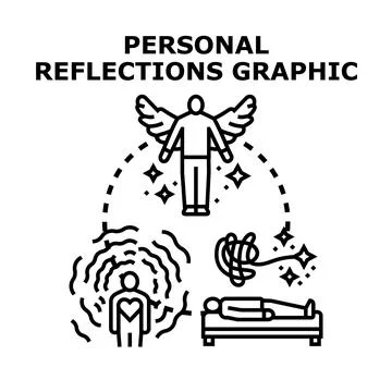 Human mind exploring life reflections and experiences Stock Illustration
