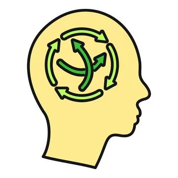 Human mind generating a cycle of ideas and sustainable thoughts Stock Illustration