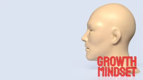 Human Mind Growth Mindset Concept 3d render.. Stock Illustration