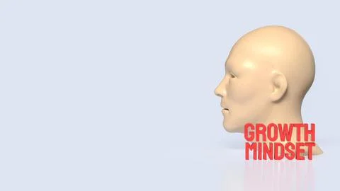 Human Mind Growth Mindset Concept 3d render.. Stock Illustration