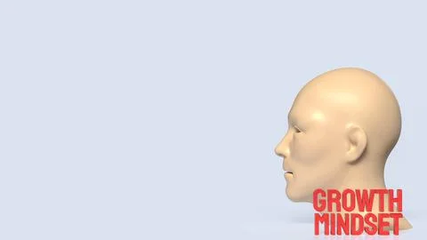 Human Mind Growth Mindset Concept 3d render.. Stock Illustration