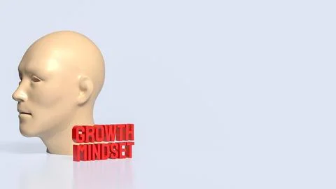 Human Mind Growth Mindset Concept 3d render.. Stock Illustration